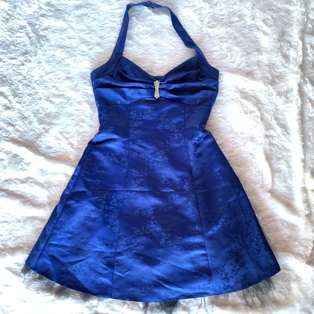 Cobalt Blue (A-Line) Knee length cocktail dress
